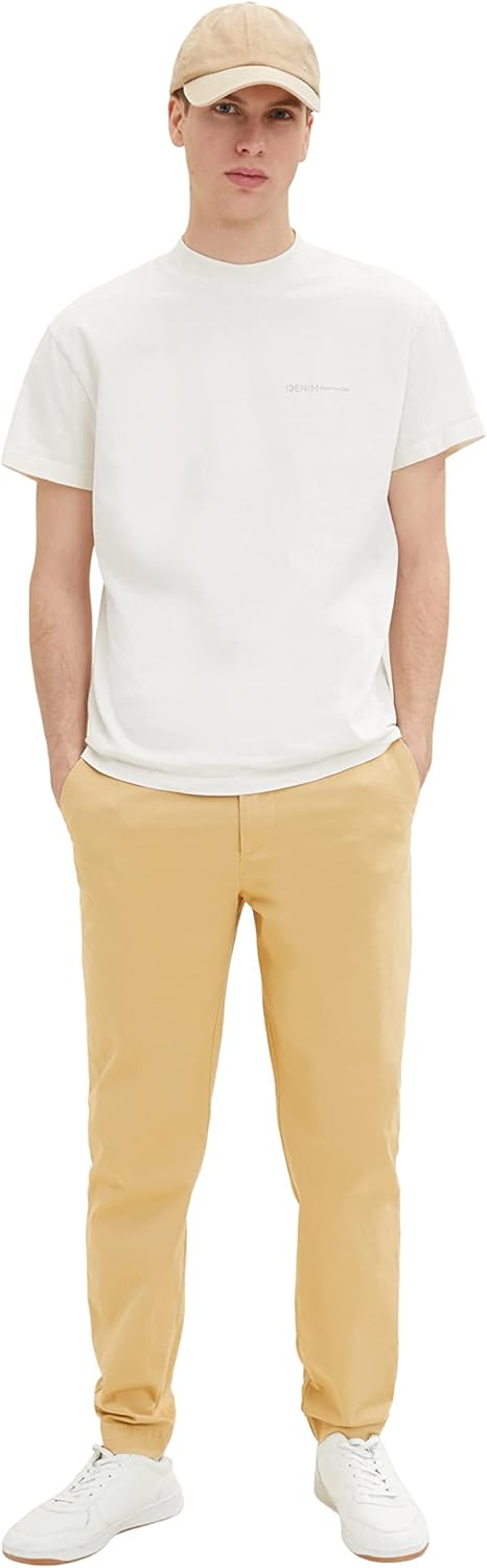 TOM TAILOR Denim Herren Relaxed Chino Hose, L 31041 - Brown Rice