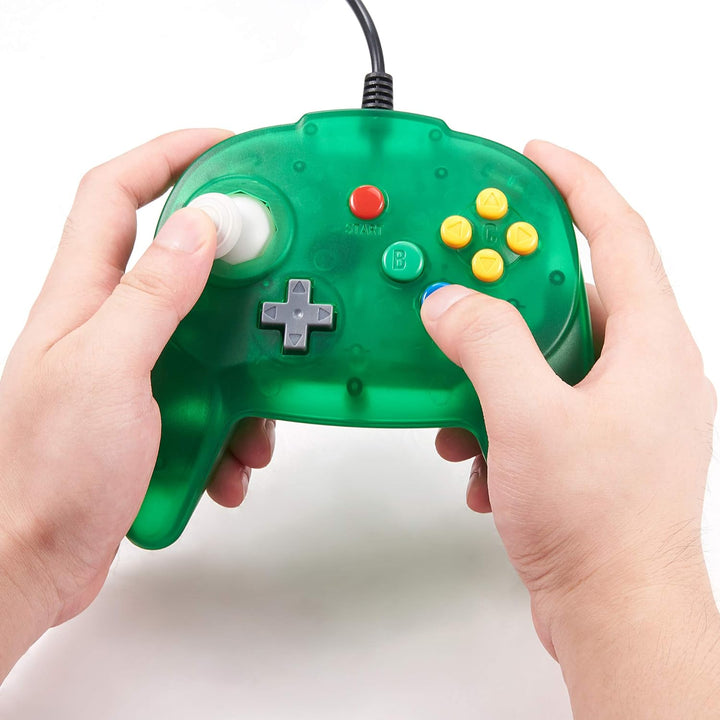 miadore 2 Pack N64 Controller Wired Game Pad Joystick Kompatibel mit N64 Console (klares Blau + klar