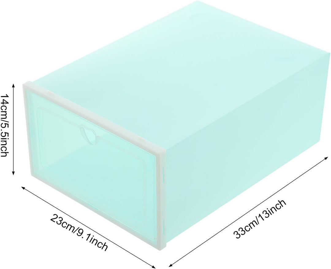 20er Pack Schuhboxen, Schuhboxen Stapelbar Transparent, Faltbar Schuhaufbewahrung mit Tür für Schran
