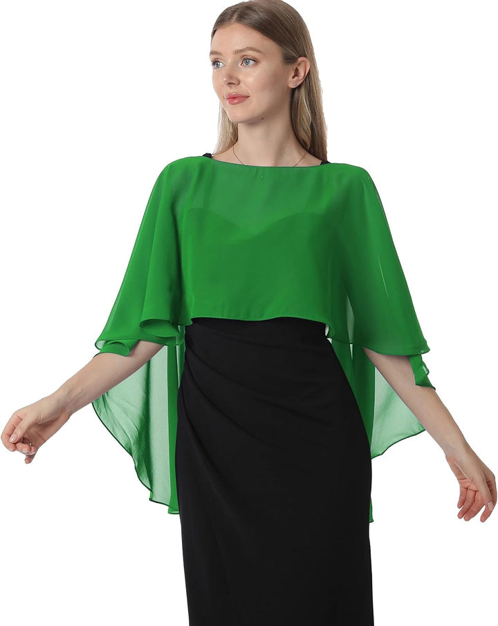 Damen Chiffon-umhang001 Pashmina-Schal Einheitsgrösse Grün, Einheitsgrösse Grün