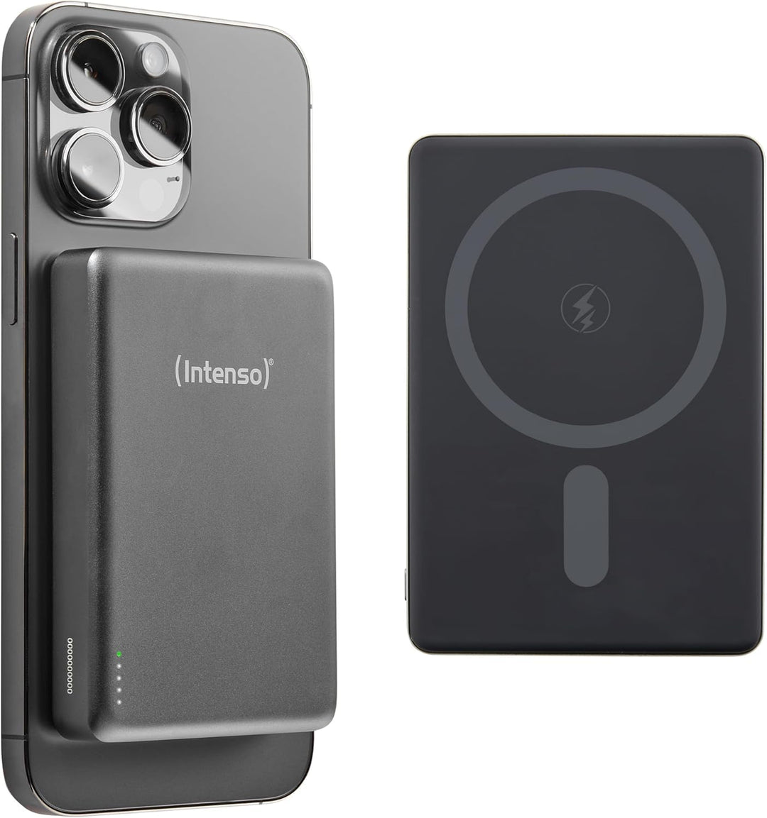 Intenso MW10000 Magnetische Powerbank 10000 mAh – MagSafe kompatibel, Wireless Charging 15W, USB-C P