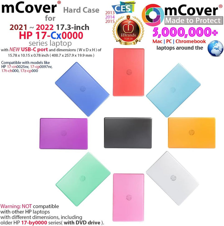 mCover Schwarze Hülle, nur kompatibel mit HP Laptop 17-CNxxxx Serie (17,3 Zoll) (kein DVD-Laufwerk),