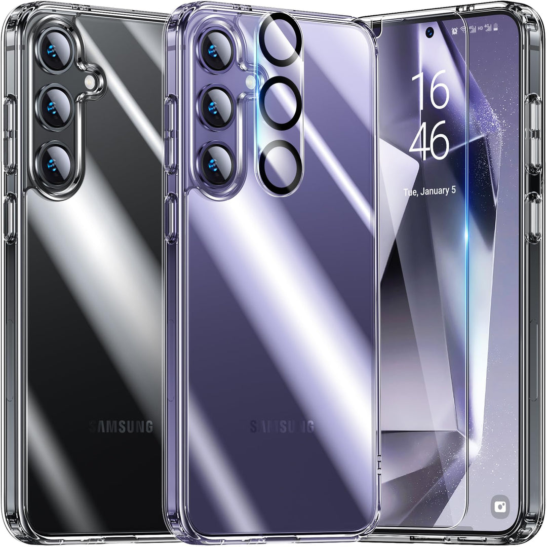 UniqueMe für Samsung Galaxy S24 Hülle, 5-in-1-Set Handyhülle für Samsung S24 Case Rundumschutz Schut