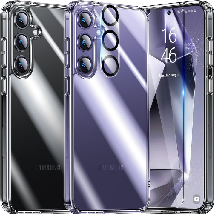 UniqueMe für Samsung Galaxy S24 Hülle, 5-in-1-Set Handyhülle für Samsung S24 Case Rundumschutz Schut