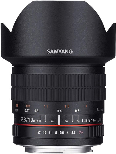 Samyang 881184 10mm F2.8 Objektiv für Anschluss FujiX Fuji X, Fuji X