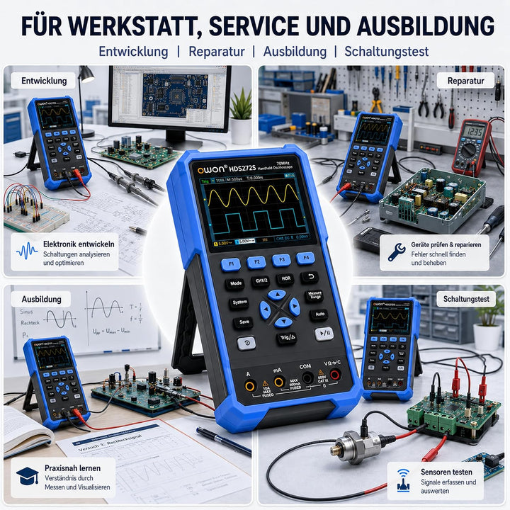 HDS242S OWON Oszilloskop mit zwei Kanälen und 1CH Signalquelle 40MHz Bandbreite Tragbares 3 in 1 Osz