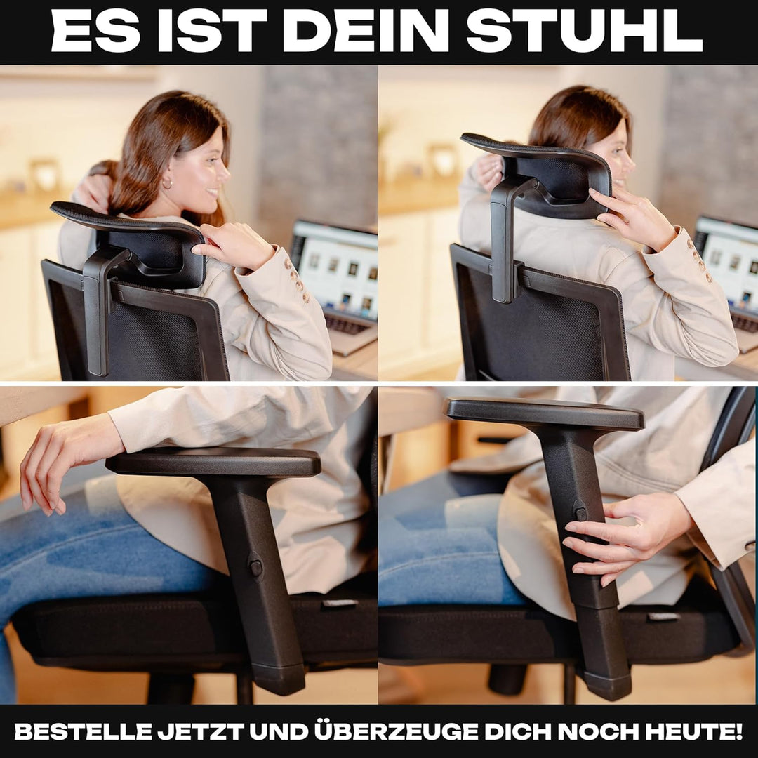 VALKENSTOL M2 Ergonomischer Bürostuhl 150 kg Schreibtischstuhl Ergonomisch [Max Bewegungsfreiheit] B