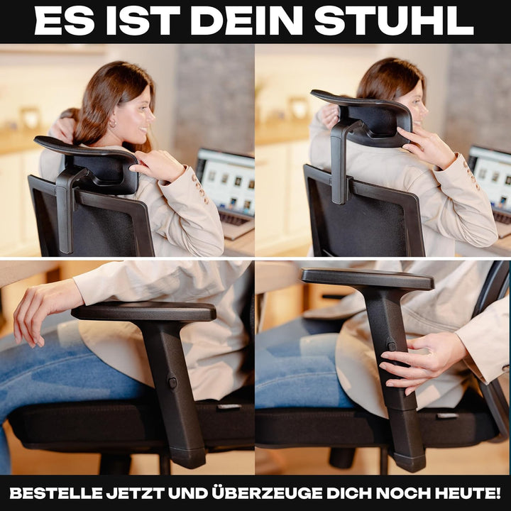 VALKENSTOL M2 Ergonomischer Bürostuhl 150 kg Schreibtischstuhl Ergonomisch [Max Bewegungsfreiheit] B