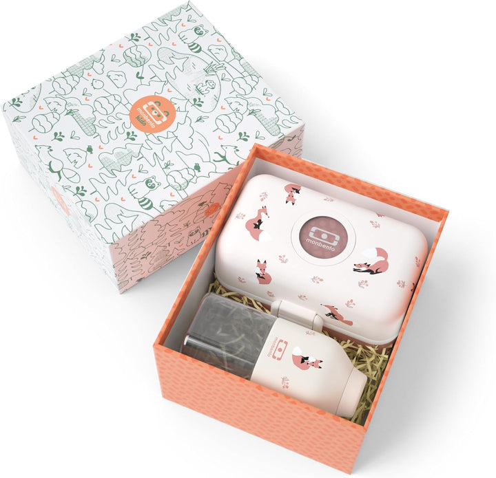 monbento - Geschenkbox Kinder Mittagessen - Mit Brotdose MB Tresor Fox, Trinkflasche MB Positive S -