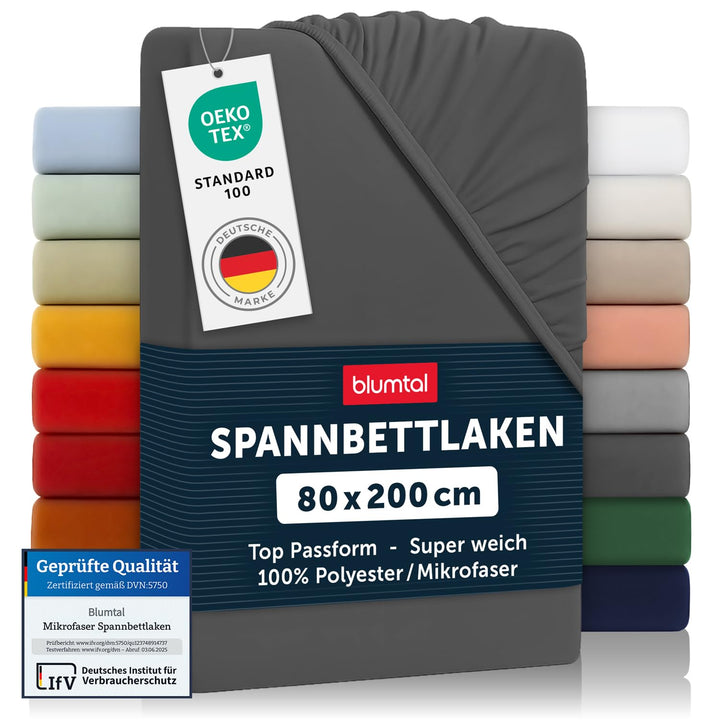 Blumtal® Spannbettlaken 80x200 2er Pack - Spannbettlaken Microfaser -zertifiziertes Bettlak