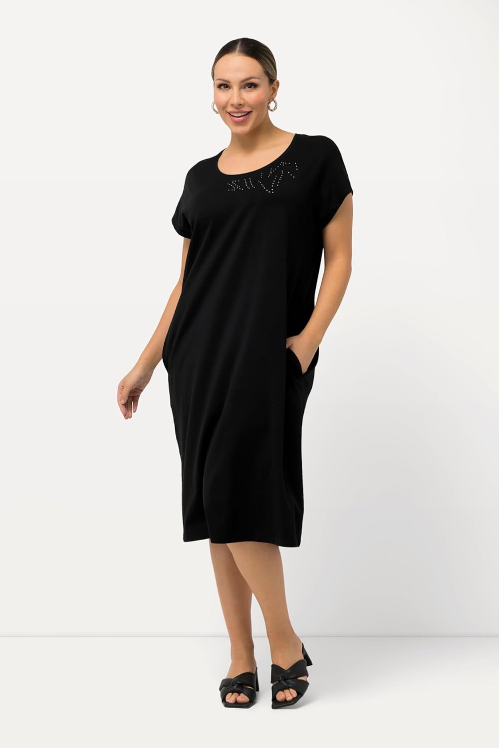 Ulla Popken Damen Jerseykleid Kleid 42-44 Schwarz, 42-44 Schwarz