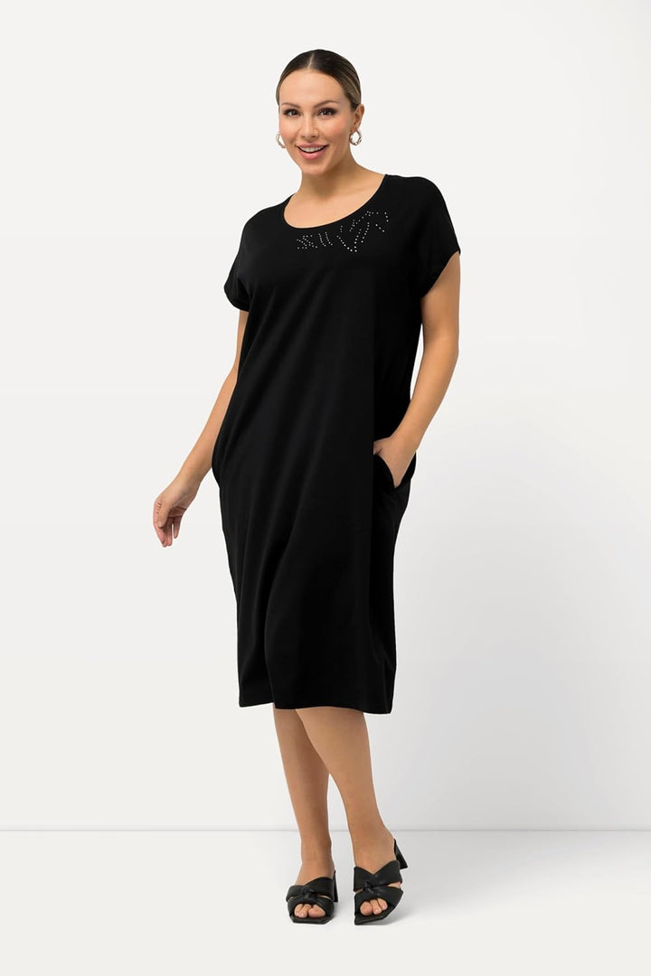 Ulla Popken Damen Jerseykleid Kleid 42-44 Schwarz, 42-44 Schwarz