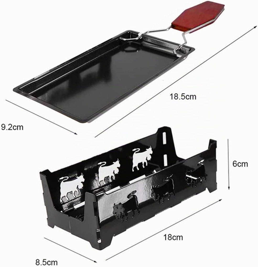 RoseFlower Mini-Raclette-Grill Einzelset für 1-2 Personen, Antihaft-Käse Raclette Rotaster Ofen Mit