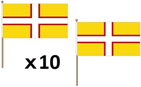 AZ FLAG STOCKFLAGGE GRAFSCHAFT Dorset 45x30cm mit holzmast - 10 stück Dorset STOCKFAHNE 30 x 45 cm -