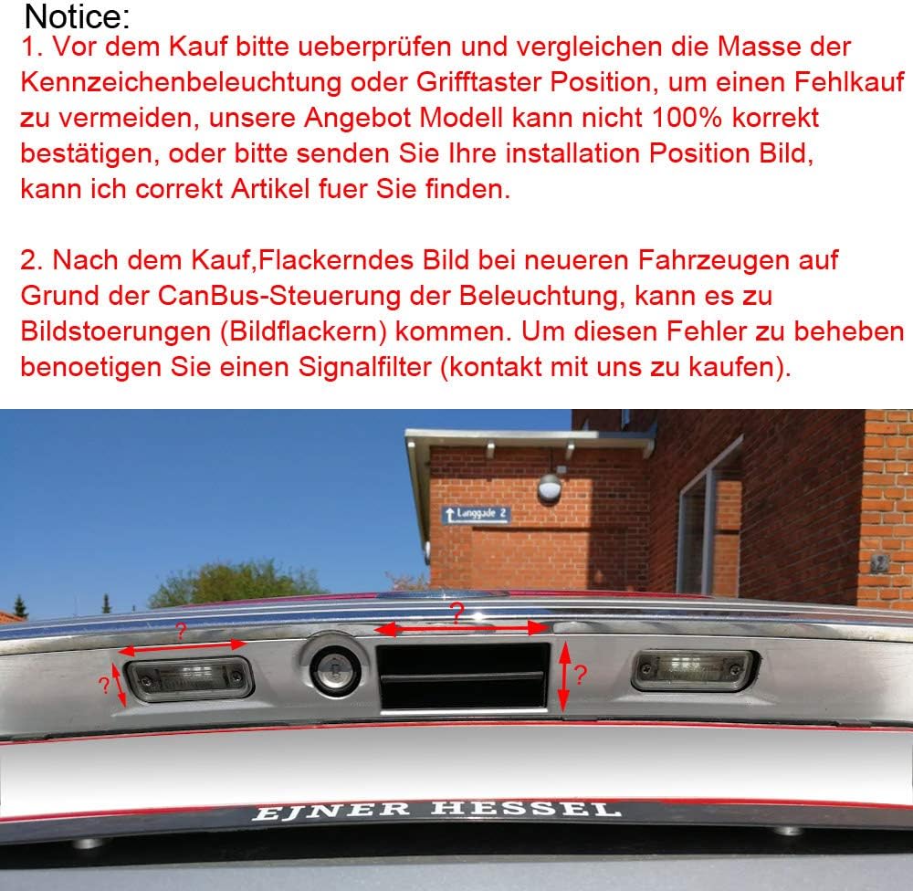 IP68 Wasserdicht Nachtsicht Rückfahrkamera HD CCD 720P Auto Rückansicht Kamera für Audi A3 8P Baujah