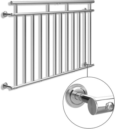 MONZANA® Französischer Balkon Edelstahl Pflegeleicht 90x156cm 12 Füllstäbe Balkongeländer Terrasseng