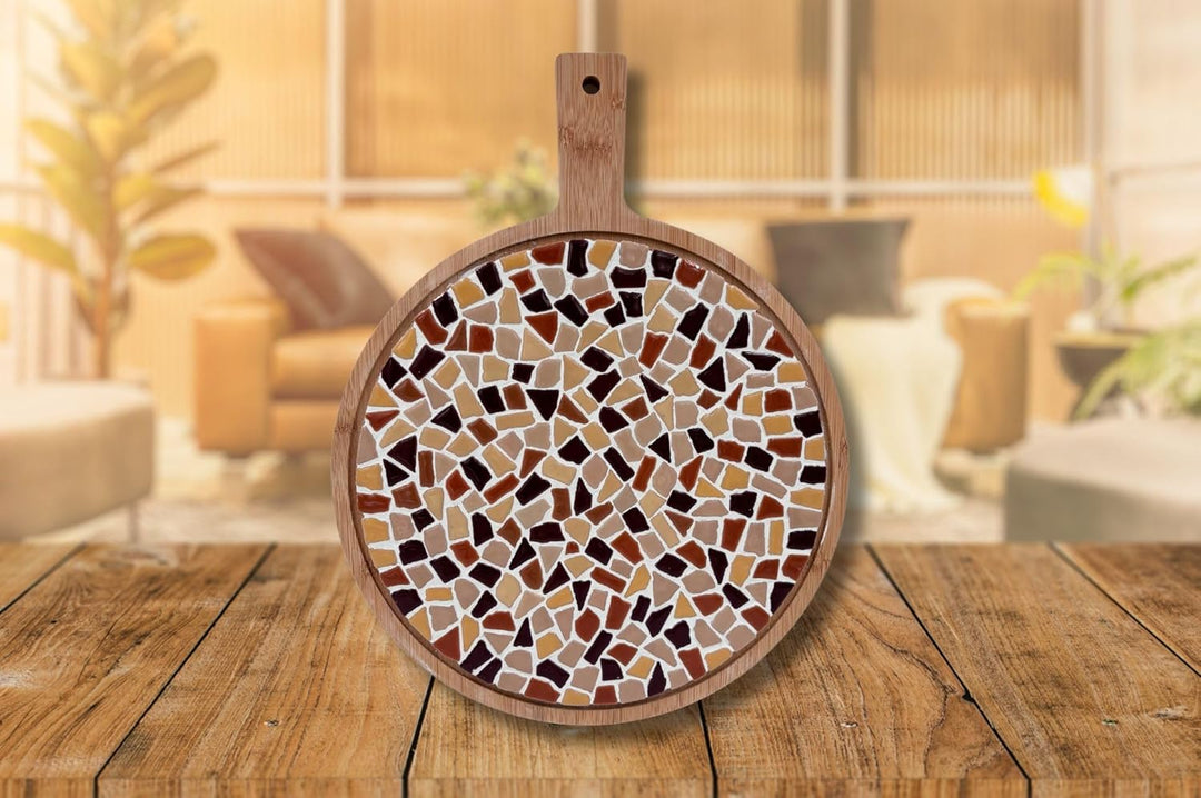 Little Creations mosaik Servierbrett Rund | DIY Bastelset Erwachsene | Gestalte deine eigene Servier