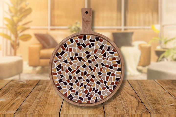 Little Creations mosaik Servierbrett Rund | DIY Bastelset Erwachsene | Gestalte deine eigene Servier