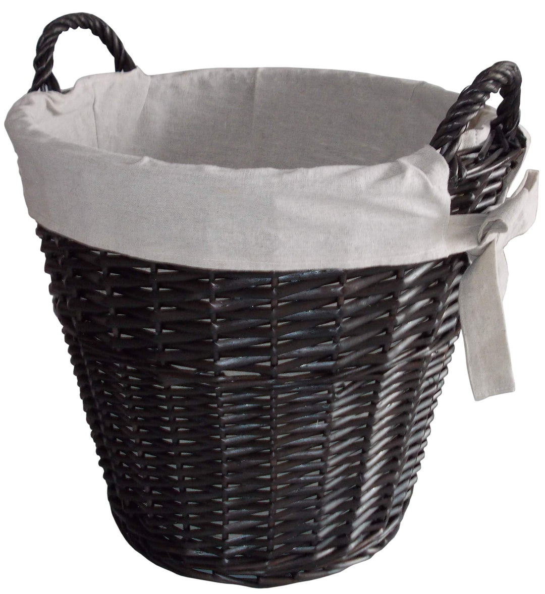 Allzweckkorb Dekokorb mit Tragegriffen, Weidekorb mit Jute Innenfutter, Masse 43x43x40 cm