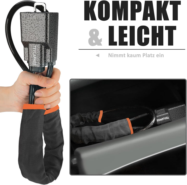 Tevlaphee Lenkradkralle Aufgerüstetes, Lenkradschloss für Auto, Metallkopf, Sichtbares Auto-Diebstah
