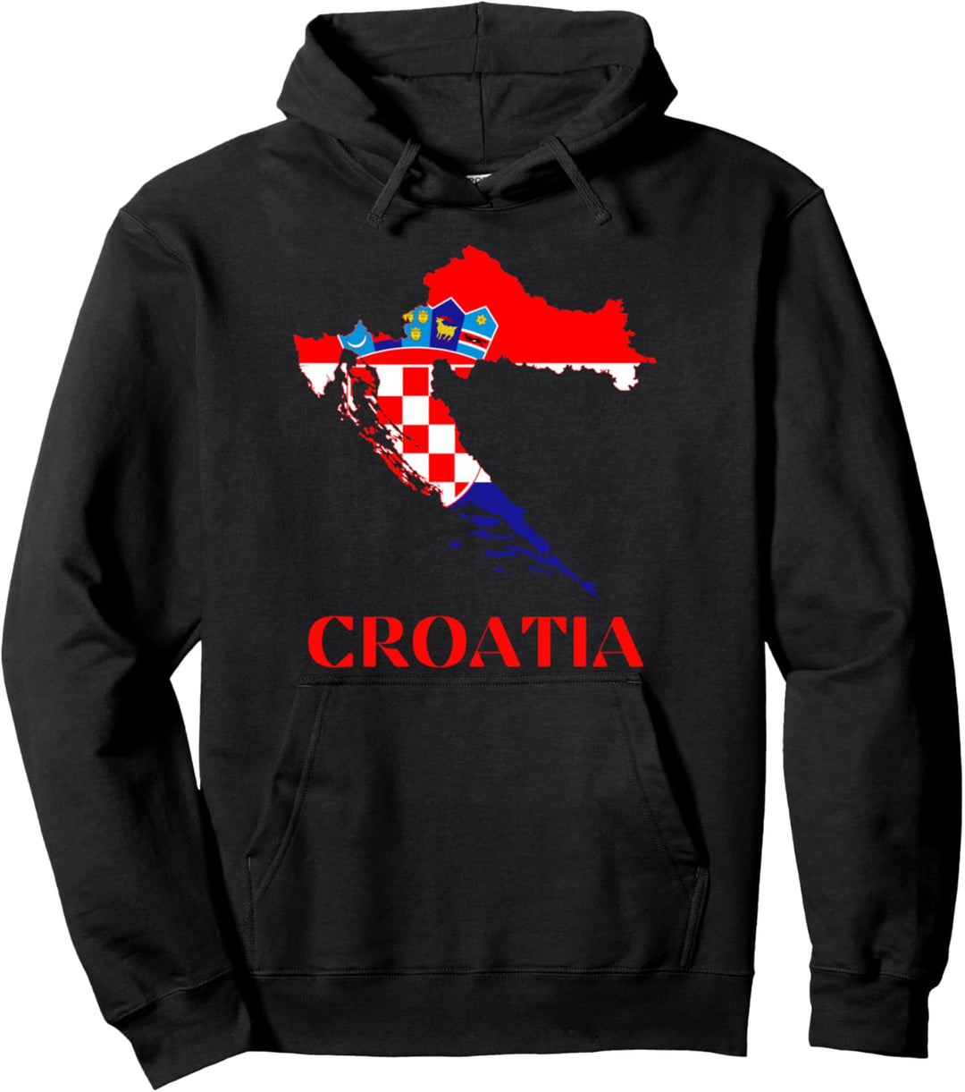 Kroatien, rote Flagge, Seitentasche Pullover Hoodie