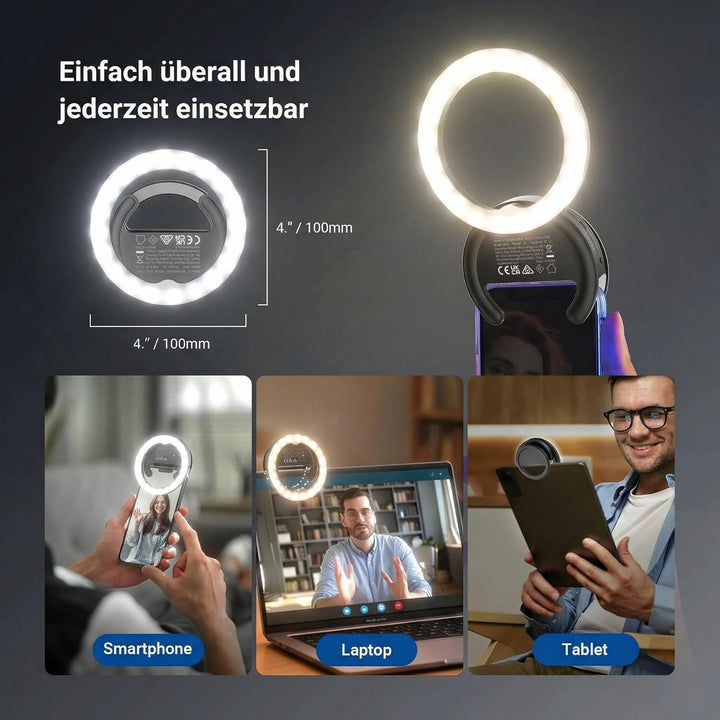 NEEWER ENTRY LEVEL VERSION 4" Selfie Ring Light Handy kompatibel mit iPhone, 5W zweifarbiges wiedera
