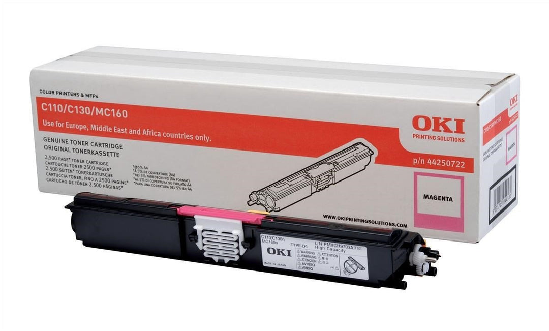 OKI 44250722 C110, C130 Tonerkartusche magenta 2.500 Seiten, Magenta