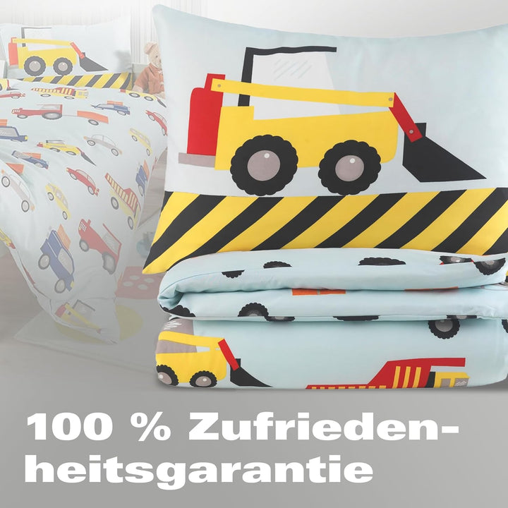 Kinder Baby Bettwäsche Set für Mädchen und Jungen | 100x135 cm + 40x60 cm | 100% Polyester Mikrofase