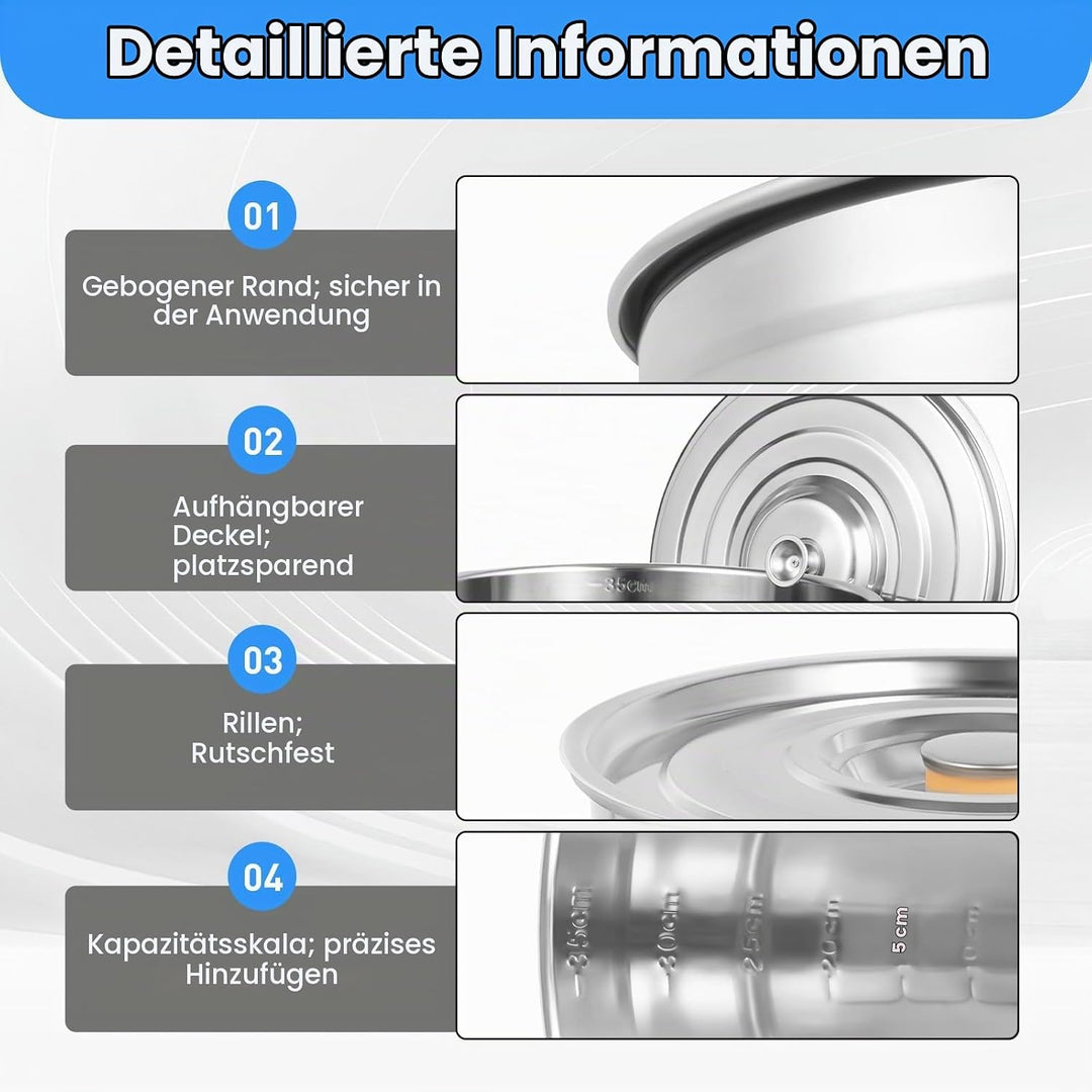 35L Gastronomie Kochtopf Edelstahl Eintopf Suppentopf mit Deckel Campingkochtopf Gross Kochtopf für