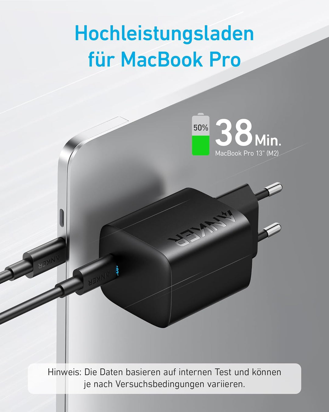 67W USB-C Ladegerät, Anker 315, kompaktes Hochleistungs-Netzteil mit PIQ 3.0, für MacBook Pro/Air, i