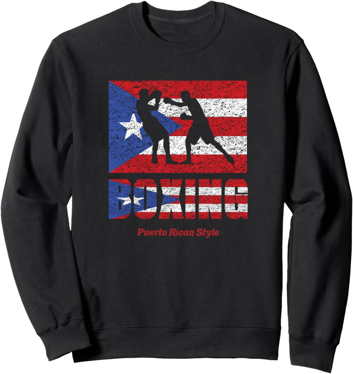 Puerto Rican Style Boxer National Flag Puerto Rico Boxing Sweatshirt