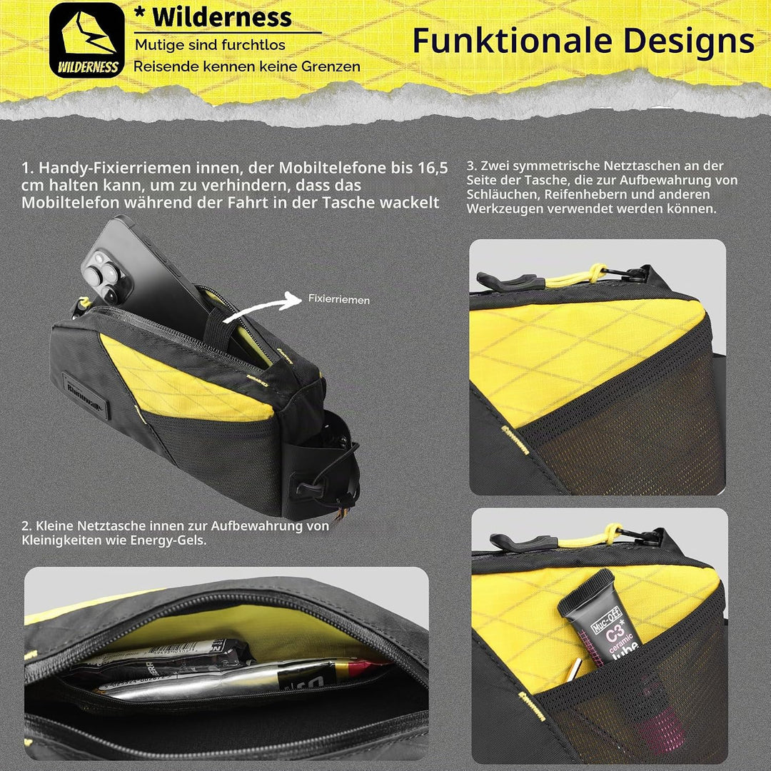 Rhinowalk Fahrrad Rahmentasche Wasserdicht Rohrtasche Oberrohrtaschen Triangeltasche Dreieck Fahrrad