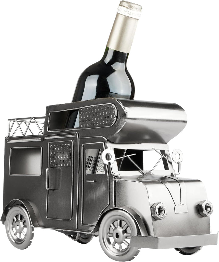 BRUBAKER Weinflaschenhalter Wohnmobil - Metall Flaschenhalter Camping - Wein Geschenk für Camper - F