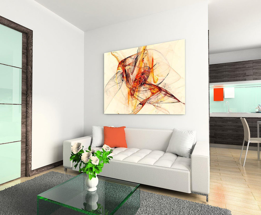 Paul Sinus Art Kunstdruck 60x80cm Abstrakt276 Abstrakte Bilder auf Leinwand Kontraste Linien Muster
