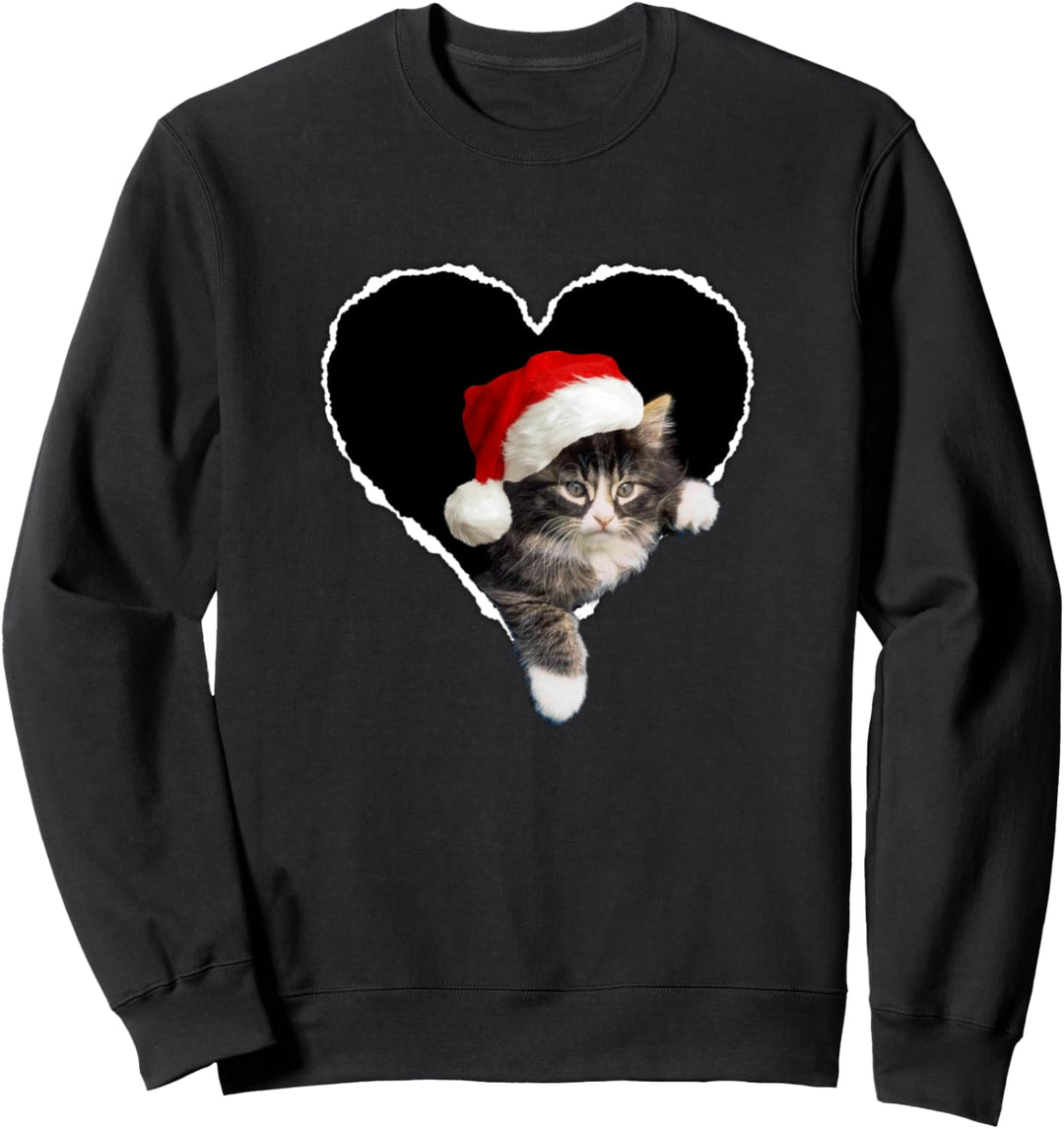 Meowy Mieze Kitty Xmas Weihnachten Süsse Santa Kätzchen Katze Sweatshirt