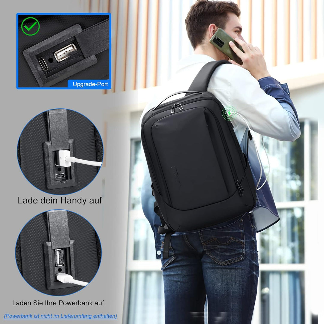 FENRUIEN Laptop Rucksack 26L-38L Rucksack Business Rucksack Herren Laptop Tasche 15.6 Zoll für Herre