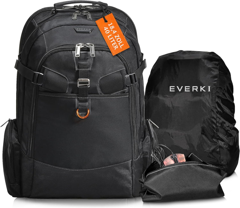 Everki EKP120 – Laptop Rucksack für Notebooks bis 18,4 Zoll (46,7 cm) mit durchdachtem Fächer-Konzep