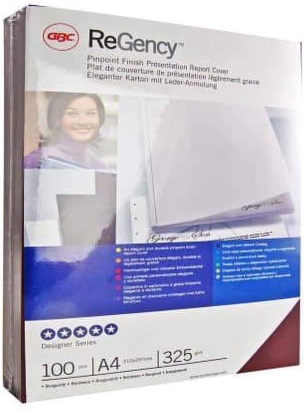 GBC CE030010 Einbanddeckel für Bindegerät, ReGency, Karton, 325 g/qm, 100 Stück, schwarz, schwarz