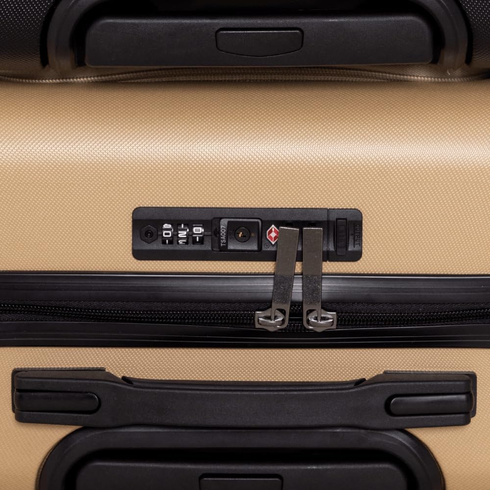 NUMADA – Handgepäck Koffer Trolley ABS PackPro T20 (56x37x22cm) mit TSA-Schloss und 4 Doppelrollen.