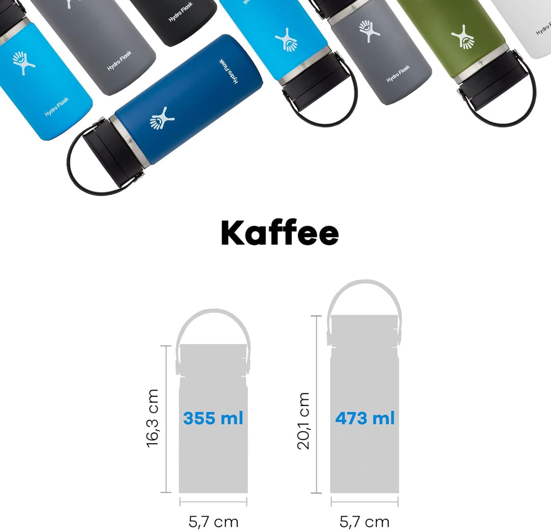 HYDRO FLASK - Reise-Thermos 473ml (16 oz) - Vakuumisolierter Edelstahl-Thermos - Auslaufsicher Flex-