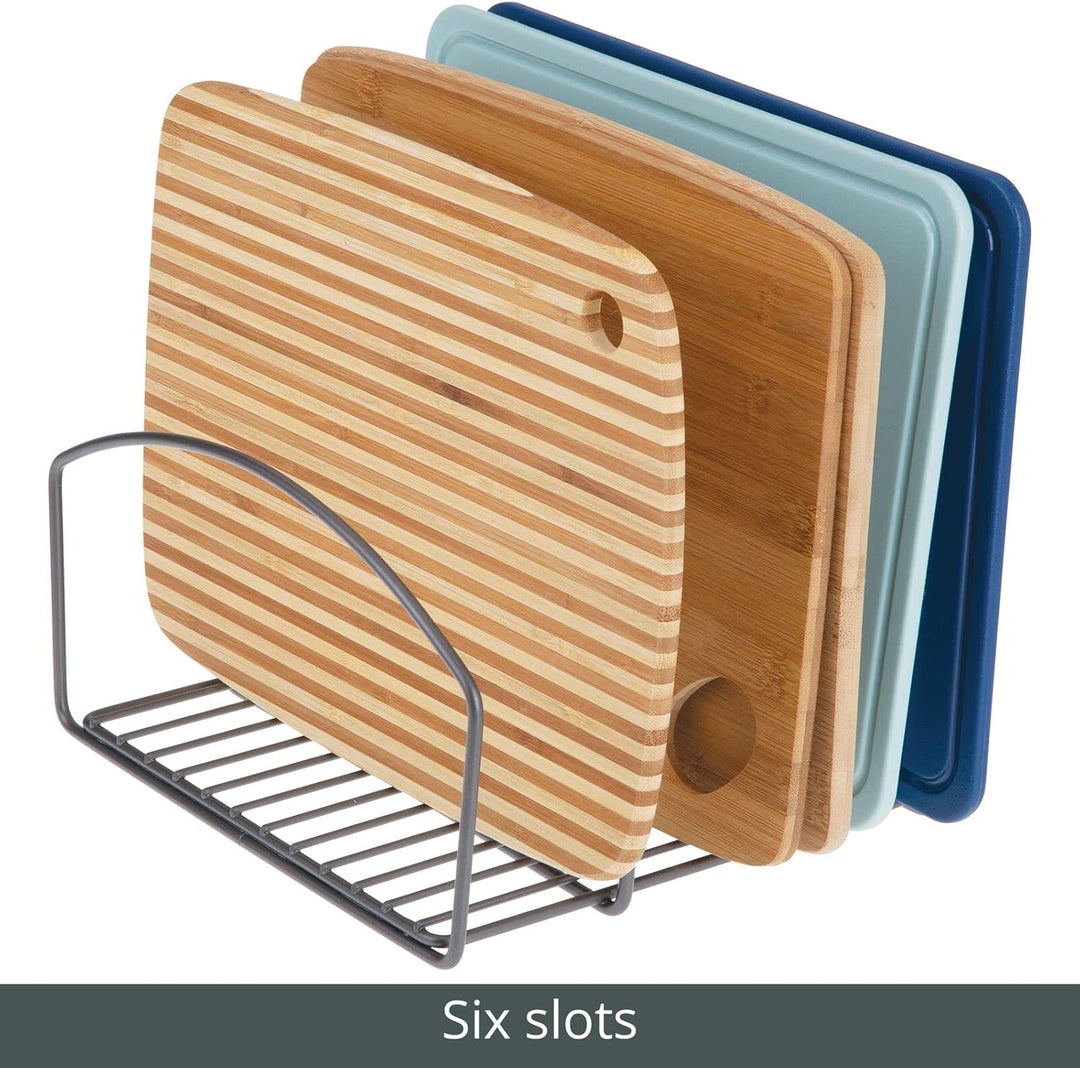 mDesign Küchen Organizer – Geschirrablage mit drei Fächern für mehr Ordnung in der Küche – Geschirrh