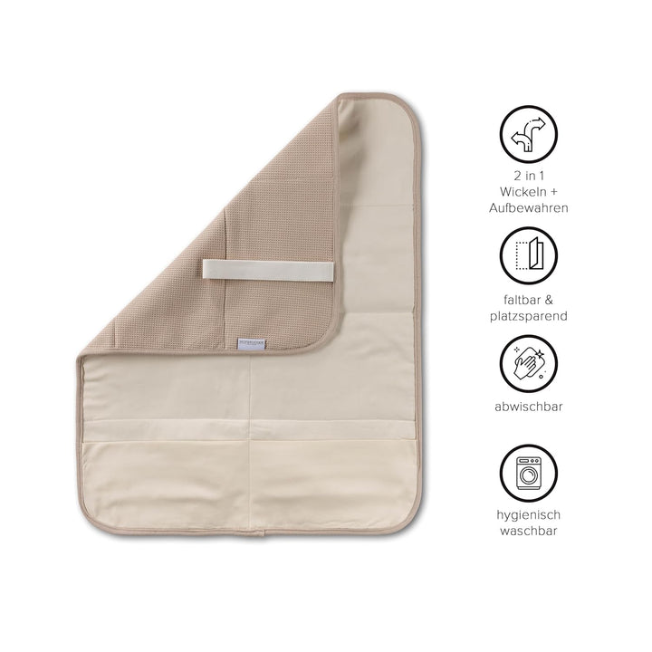 Hofbrucker® Windeltasche mit Wickelunterlage für unterwegs, faltbare Wickelclutch mit Organizer für