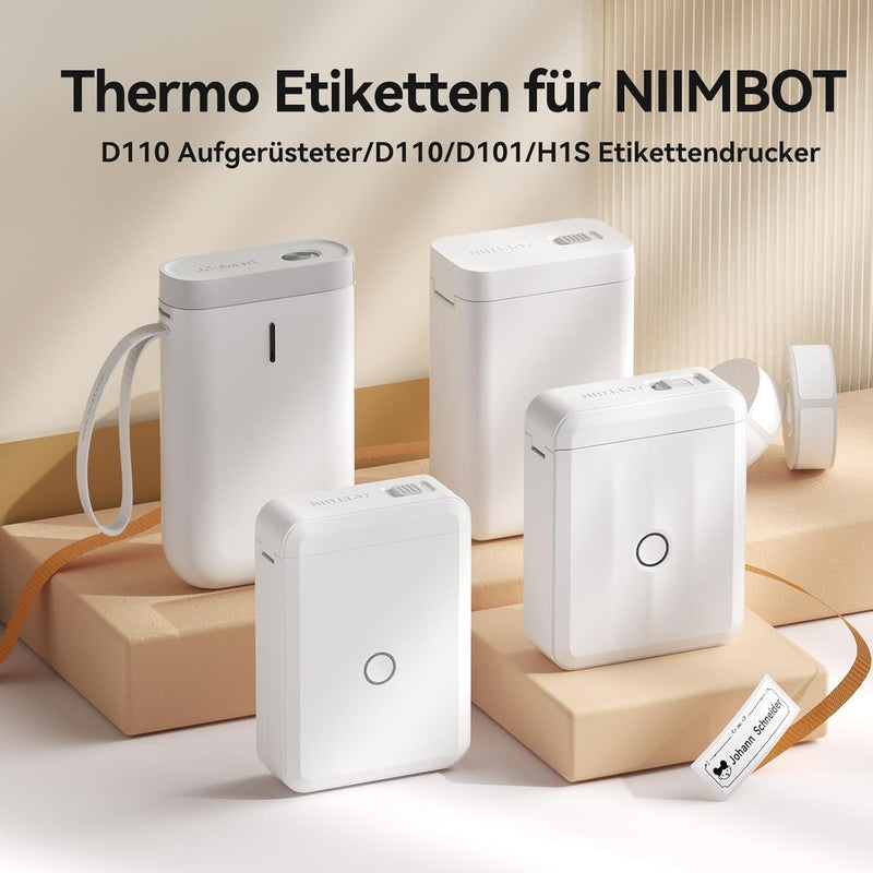 NIIMBOT Etiketten Selbstklebende Rolle für D110 / D11 / D101, 14 x 30mm/2 Rollen, 14 x 40mm/2 Rollen