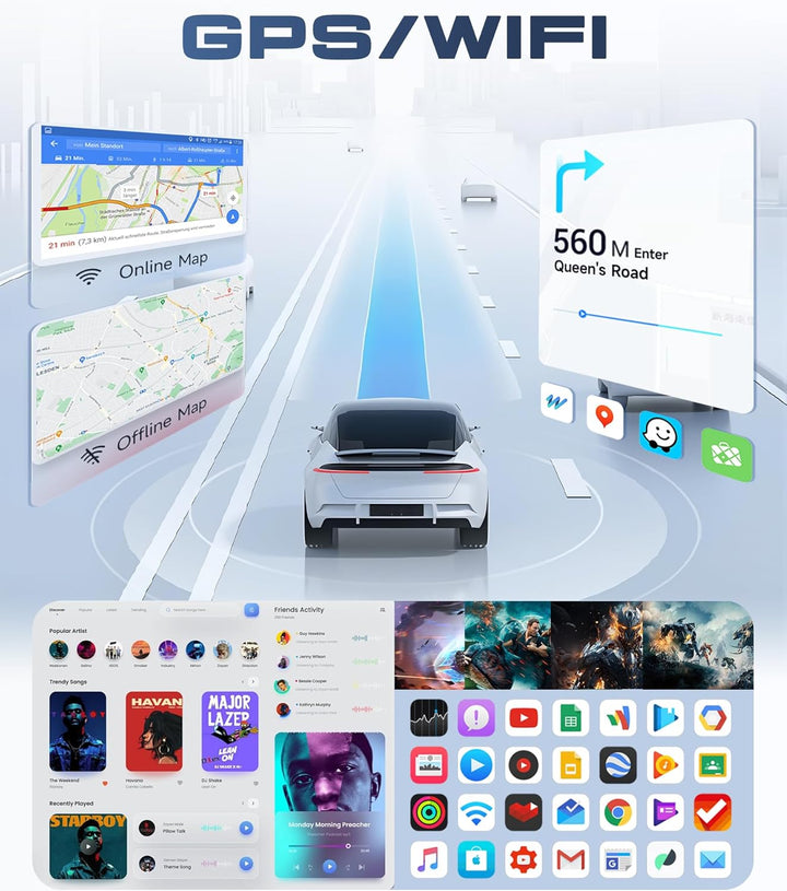 Rimoody 8 Core 6G+128G 9" Autoradio Android für FIAT Bravo 2007-2014 mit Carplay Wireless Android Au