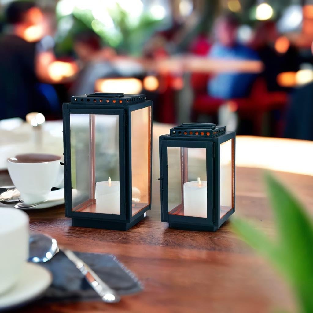 Marrakesch 2er Set Gartenlaterne Laterne 34,5cm & 24cm | Laternen für Draussen Jona modern als Garte