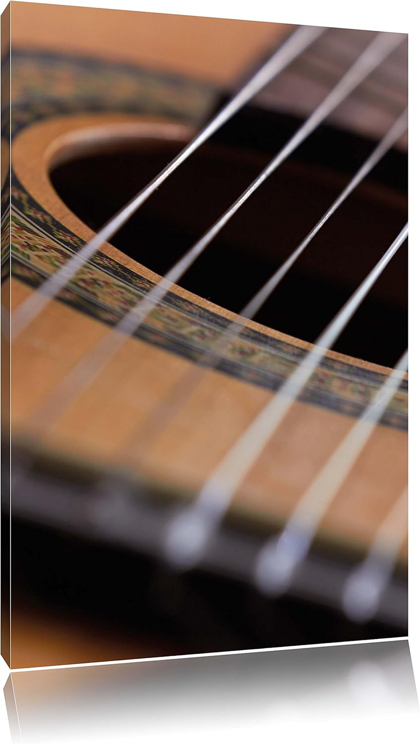 Pixxprint Gitarrensaiten Musik als Leinwandbild/Grösse: 100x70 / Wandbild/Kunstdruck/fertig bespannt