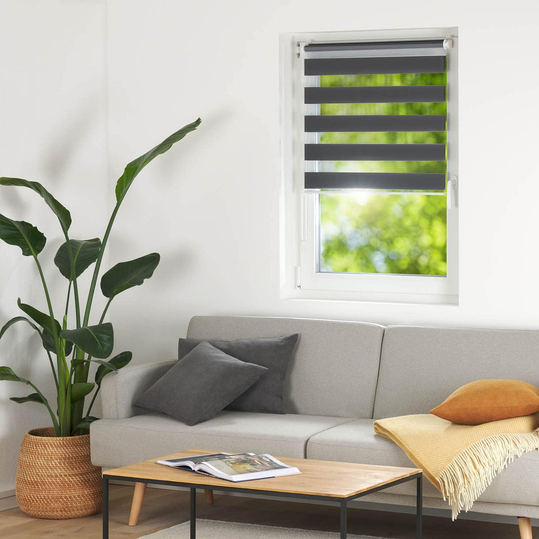 Blumtal Doppelrollo 60 x 155-195cm - Klemmfix Rollo, Rollos für Fenster ohne Bohren, Klemmrollo für