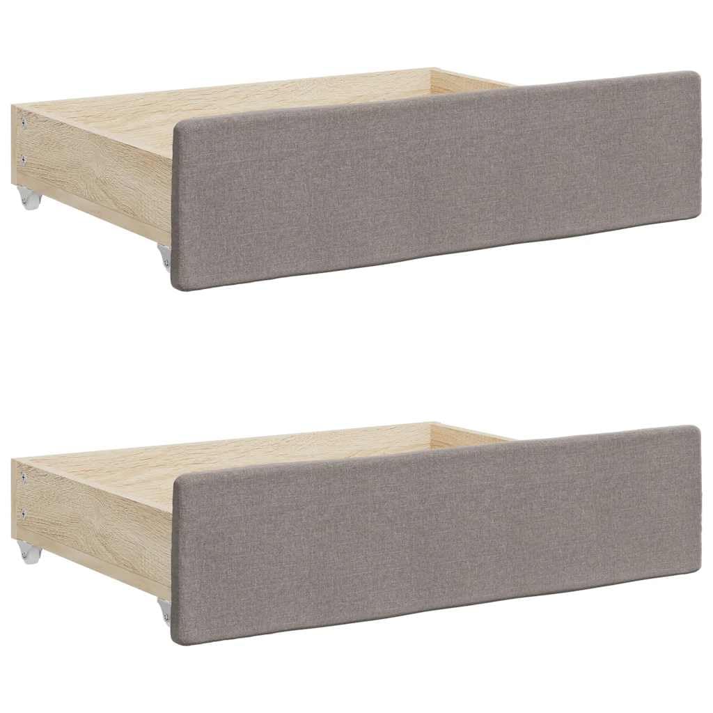 vidaXL Bettschubladen 2 Stk. Taupe Holzwerkstoff und Stoff, Taupe