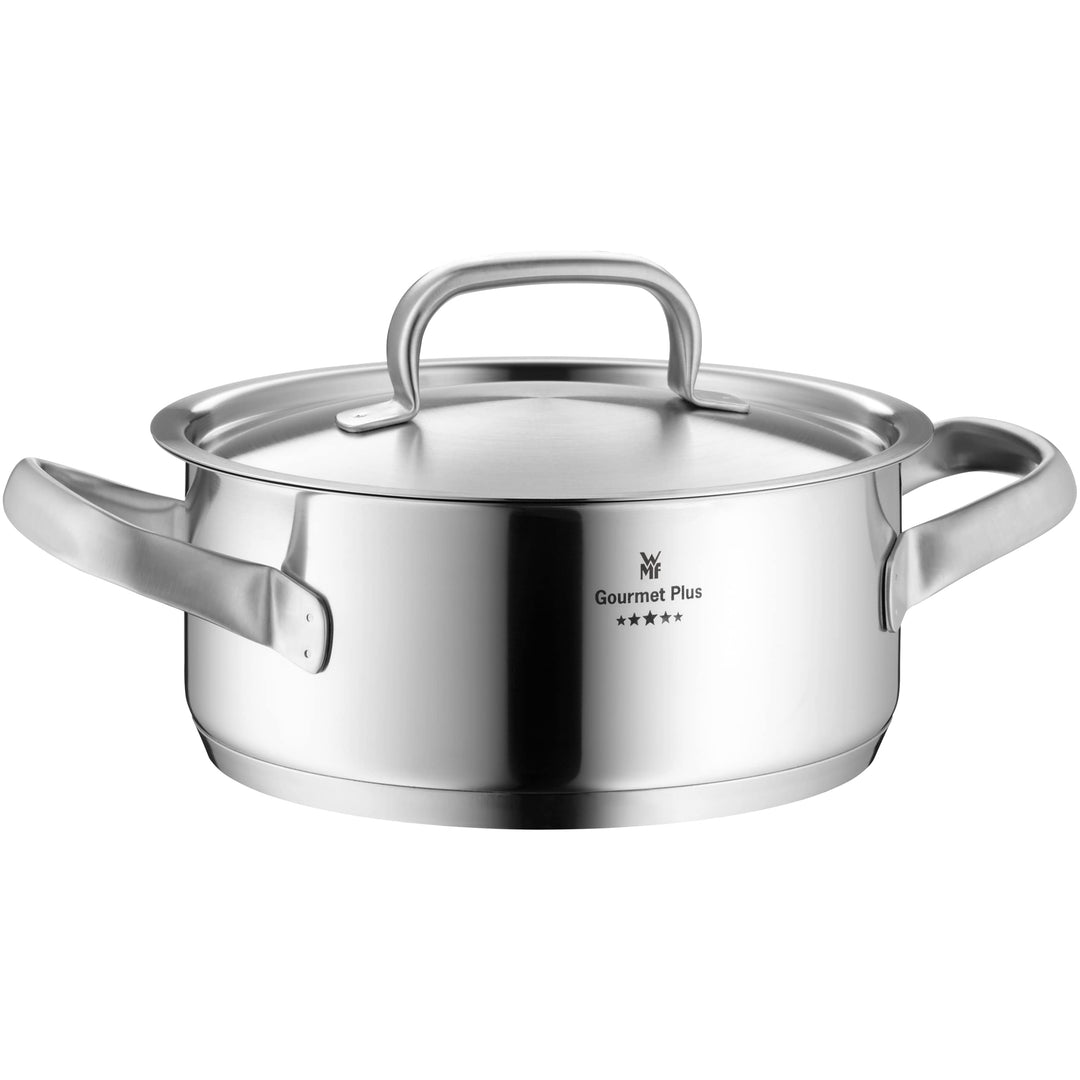 WMF Gourmet Plus Kochtopf klein 20cm, Metalldeckel mit Dampföffnung, Bratentopf Induktion 2,5l, Crom