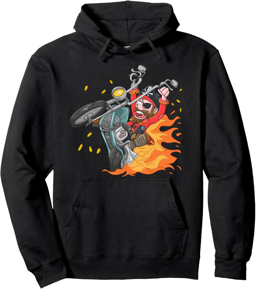 Motorrad Pirat Pullover Hoodie